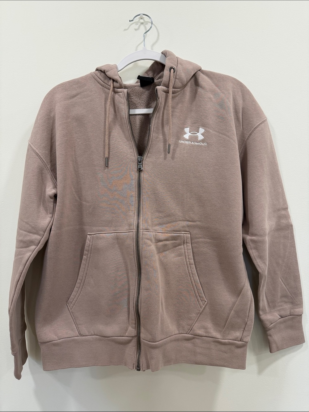 Oversized Under Armour Dusty Mauve Full-Zip Hoodie
